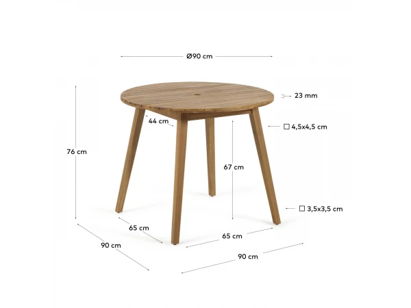 Ronde Tuintafel VILMA - Massief Acaciahout Hout 8 Ronde Tuintafel VILMA - Massief Acaciahout Hout - Afbeelding 6