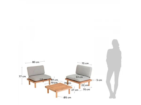 Loungeset VIRIDIS - Acaciahout Hout 11 Loungeset VIRIDIS - Acaciahout Hout - Afbeelding 9