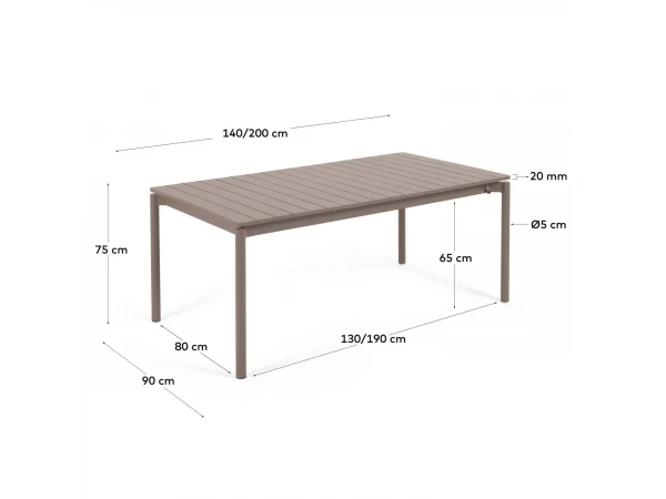 Uitschuifbare Aluminium Tuintafel ZALTANA - Bruin Bruin 10 Uitschuifbare Aluminium Tuintafel ZALTANA - Bruin Bruin - Afbeelding 8
