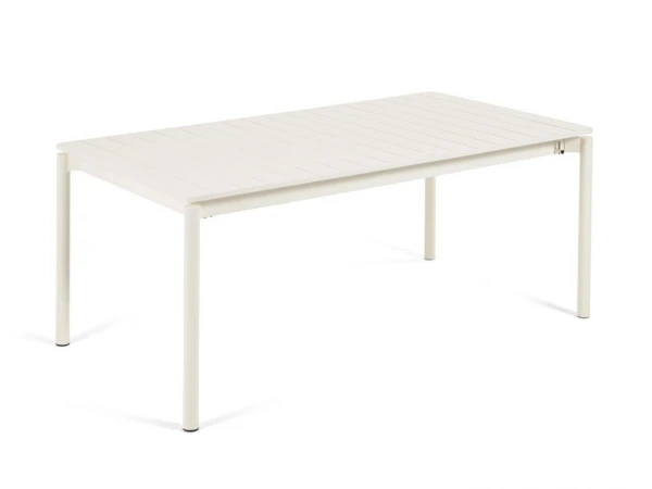 Uitschuifbare Aluminium Tuintafel ZALTANA - Wit Wit 3 Uitschuifbare Aluminium Tuintafel ZALTANA - Wit Wit