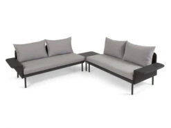Loungeset Aluminium ZALTANA - Zwart Zwart