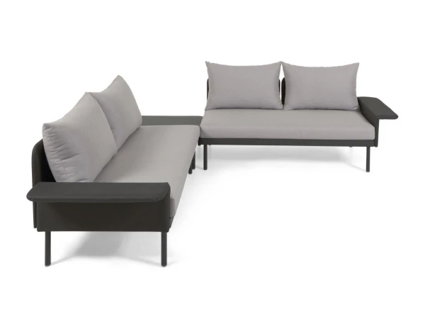 Loungeset Aluminium ZALTANA - Zwart Zwart 7 Loungeset Aluminium ZALTANA - Zwart Zwart - Afbeelding 5