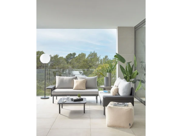 Loungeset Aluminium ZALTANA - Zwart Zwart 4 Loungeset Aluminium ZALTANA - Zwart Zwart - Afbeelding 2