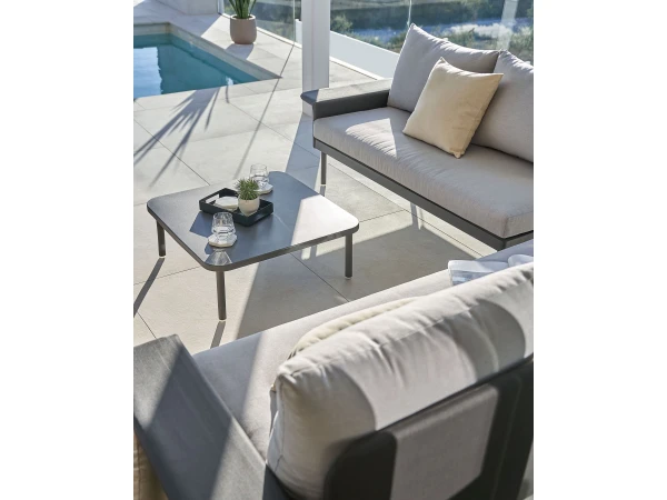 Loungeset Aluminium ZALTANA - Zwart Zwart 6 Loungeset Aluminium ZALTANA - Zwart Zwart - Afbeelding 4