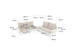 Loungeset Aluminium ZALTANA - Wit Wit -Lifetime || ESSENZA || Zuiver Winkel kave home zaltana 55256