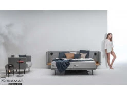 Elektrische Boxspring PAN Incl. Matras, Hoofdbord En Lampen Grijs -Lifetime || ESSENZA || Zuiver Winkel kreamat pan 49879