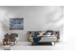 Elektrische Boxspring PAN Incl. Matras, Hoofdbord En Lampen Grijs