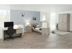 Kleerkast KENT 3 Deuren Met Spiegel - Licht Grijs Grijs -Lifetime || ESSENZA || Zuiver Winkel meubar kent 22706