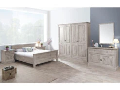 Kleerkast KENT 3 Deuren Met Spiegel - Licht Grijs Grijs -Lifetime || ESSENZA || Zuiver Winkel meubar kent 22711