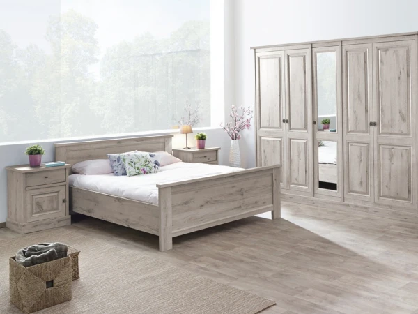 Bed KENT 140x200 - Licht Grijs Hout 3 Bed KENT 140x200 - Licht Grijs Hout