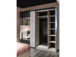 Schuifdeurkast LIMA - Lichtgrijs Eiken Grijs 24 Schuifdeurkast LIMA - Lichtgrijs Eiken Grijs -Lifetime || ESSENZA || Zuiver Winkel meubar lima slaapkamer 70843