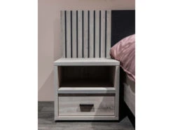 2-persoonbed Met 2 Nachttafels LIMA - Lichtgrijs Eiken Hout -Lifetime || ESSENZA || Zuiver Winkel meubar lima slaapkamer 70860