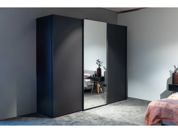 Kleerkast SAVENA Met Spiegel - Basalt Grijs Grijs 3 Kleerkast SAVENA Met Spiegel - Basalt Grijs Grijs