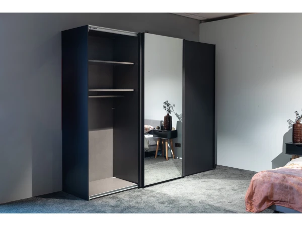 Kleerkast SAVENA Met Spiegel - Basalt Grijs Grijs 4 Kleerkast SAVENA Met Spiegel - Basalt Grijs Grijs - Afbeelding 2