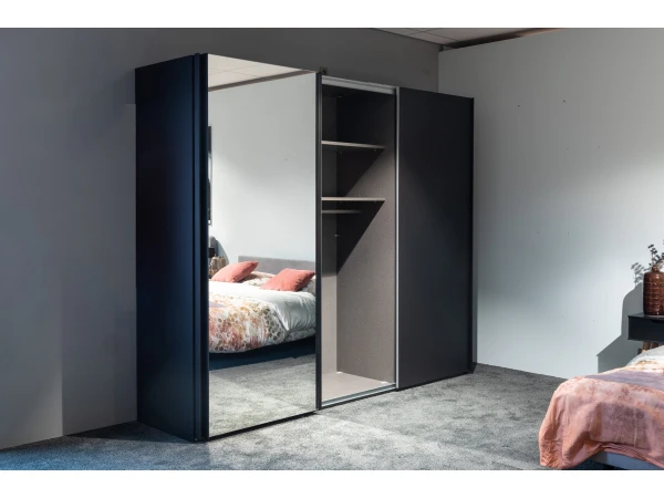 Kleerkast SAVENA Met Spiegel - Basalt Grijs Grijs 5 Kleerkast SAVENA Met Spiegel - Basalt Grijs Grijs - Afbeelding 3