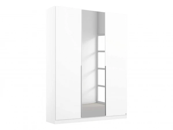 Draaideurkast ALABAMA Met Spiegel - Wit Wit 3 Draaideurkast ALABAMA Met Spiegel - Wit Wit