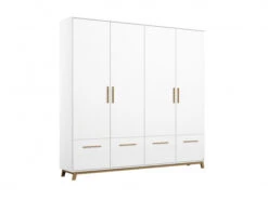 Kleerkast 4 Deuren En Laden CARLSSON - Wit Wit