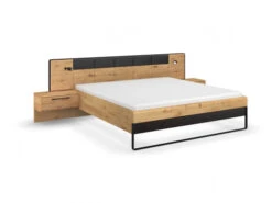 Bed En Nachtkastjes Set MIRELA - Hout/Glas Hout