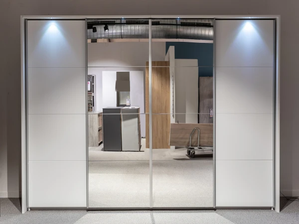 Kleerkast SYNCRONO Met Spiegel - Wit Wit 4 Kleerkast SYNCRONO Met Spiegel - Wit Wit - Afbeelding 2
