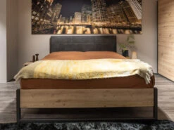 Bed 180x200 TAMPA - Artisan Eik/grafiet Hout