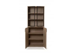 Hoge Kast BIZZY Met 2 Glasdeuren - Eik/zwart Hout -Lifetime || ESSENZA || Zuiver Winkel richter design bizzy 38903