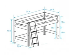 Ombouwbed / Hoogslaper Met Bureau BED4LIFE - Wit Wit -Lifetime || ESSENZA || Zuiver Winkel richter young design bed4life 27456