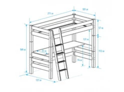 Ombouwbed / Hoogslaper Met Bureau BED4LIFE - Wit Wit -Lifetime || ESSENZA || Zuiver Winkel richter young design bed4life 27457