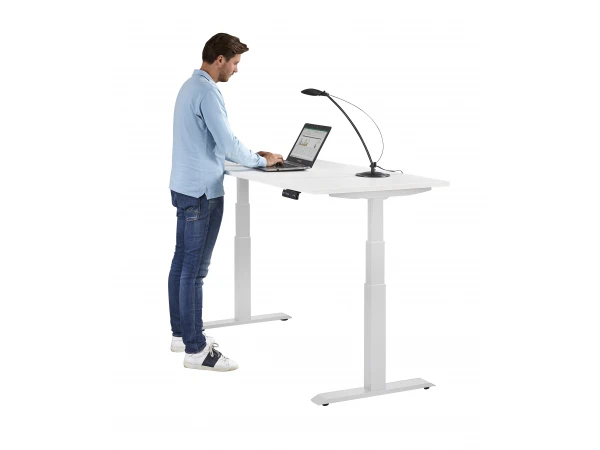 Bureau Verstelbaar In Hoogte - Wit Wit 3 Bureau Verstelbaar In Hoogte - Wit Wit