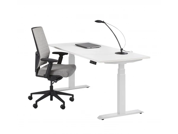 Bureau Verstelbaar In Hoogte - Wit Wit 6 Bureau Verstelbaar In Hoogte - Wit Wit - Afbeelding 4