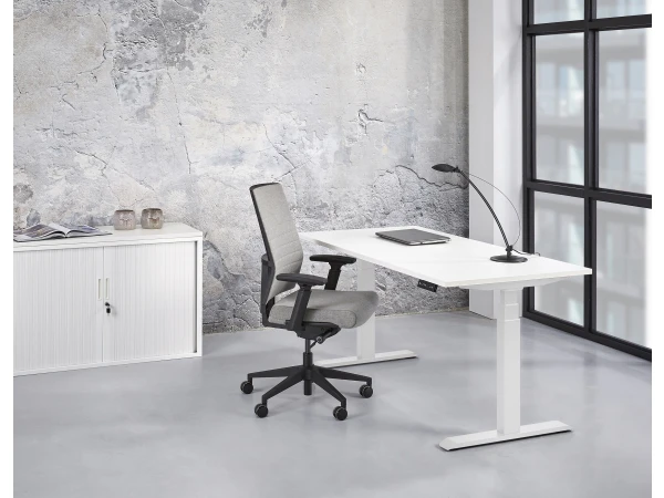 Bureau Verstelbaar In Hoogte - Wit Wit 8 Bureau Verstelbaar In Hoogte - Wit Wit - Afbeelding 6
