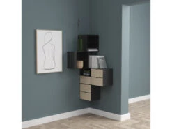 Hangkastje JOLIET - Zwart/hout Hout -Lifetime || ESSENZA || Zuiver Winkel richter young design joliet 41149