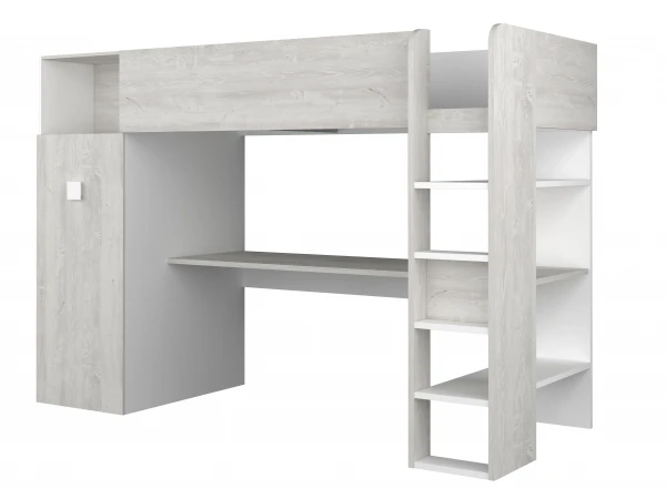 Hoogslaper JULES Met Kleerkast - Wit Wit 5 Hoogslaper JULES Met Kleerkast - Wit Wit - Afbeelding 3