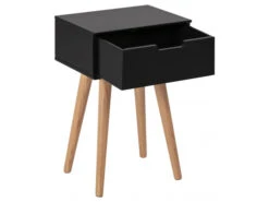 Nachtkastje MITRA - Zwart/eik Zwart -Lifetime || ESSENZA || Zuiver Winkel richter young design mitra 34663