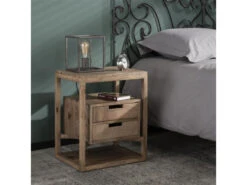 Nachtkast Met 2 Laden SAHARA - Mangohout Hout