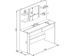 Make-up Tafel VANITY SECRET - Wit Wit -Lifetime || ESSENZA || Zuiver Winkel richter young design vanity secret 50809