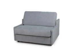 Zetelbed EMANTI Met Pocketverenmatras En Trolley - Ijsblauw Blauw