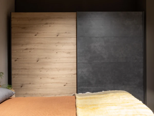 Schuifdeurkast TAMPA - Artisan Eik/grafiet Hout 3 Schuifdeurkast TAMPA - Artisan Eik/grafiet Hout